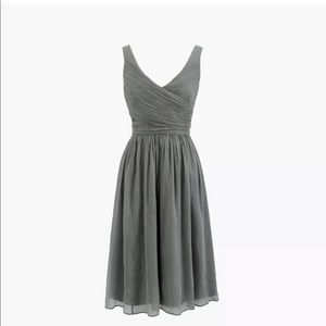 J.Crew Silk Chiffon Heidi Dress—Graphite (Size 14)